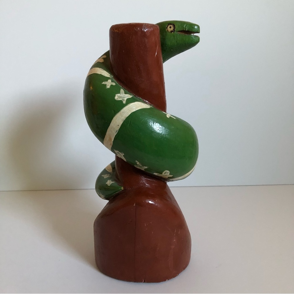 Amazing vintage folk art snake figure papier mâche? composite? primitive - Picture 8 of 13